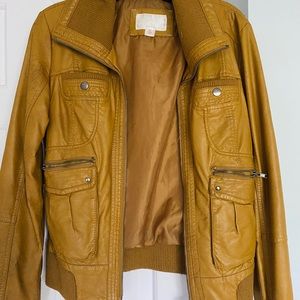 Mustard yellow leather jacket
